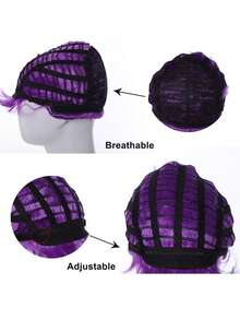 46 Inch Purple Long Braid Ponytail Synthetic Wig - Anime Cosplay Wig For Women Halloween Costume Party (Purple, Adult) - Multicolor - View 3