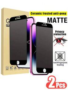 2pcs Full Coverage Matte Anti-Spy Screen Protector, Frosted Privacy Film, 9H Upgraded Edge Protection, Anti-Peeling, Anti-Scratch, Easy Installation, Bubble-Free, Compatible With IPhone 17/17 Pro/17 Pro Max/17 Air/16 Pro Max/16 Plus/15 Pro Max/14/13/12/11 Series - Black - View 13