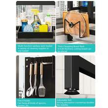 Kitchen Over The Sink Dish Rack: Covered Dish Drying Rack For Dishes And Bowls - Black - View 8
