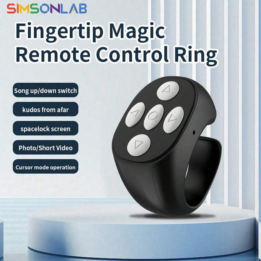 SIMSONLAB Anillo inteligente actualizado, logra el control de pantalla, deslizar hacia arriba/abajo para controlar videos cortos/pasar páginas/leer libros electrónicos/controlar música - anillo - Ver 1