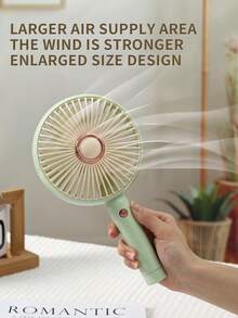 AOYI 1个可充电便携式三速可调大尺寸桌面风扇，带底座，迷你USB供电风扇，带充电线 - 彩色 - 查看 4