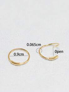 خاتم أنف/زينة أنف للنساء من الفضة الإسترليني عيار 925، 22 قياس، 9 مم - الذهبي - مشاهدة 4