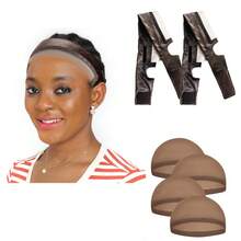 假发固定带，带防滑头带、可调节蕾丝假发带、硅胶条和发网，适合女性使用 - 彩色 - 查看 6