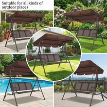 Columpio de Jardín de 3 Plazas con Dosel Ajustable y 227 kg de Capacidad, para Patio y Jardín - Tres asientos - Ver 8