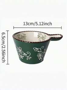1pc Ceramic Beaded Handle Sauce Bowl, Breakfast Cup Baking Container, Steaming Cooking Baking Bowl Milk Cup Cake Bowl, Oatmeal Cup Snack Bowl, Suitable For Kitchen, Living Room, Dining Room, Tableware, Cup, Ramadan Dinnerware - Multicolor - View 10