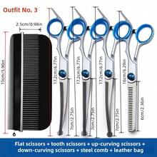 Pet Grooming Scissors Set, Professional Fur Cutting Scissors For Dogs, Curved Scissors For Poodle, Teddy Dog Hair Trimming Shears - Multicolor - View 10