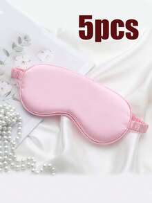 1pc/3pcs/5pcs/10pcs Black, Champagne, Gray, Pink, Green, Blue, Dark Green Breathable Double-Sided Silk-Like Sleep Eye Mask, Relieve Eye Fatigue, Suitable For Girls Nap, Blackout Eye Mask, Non-Binding - A - View 12