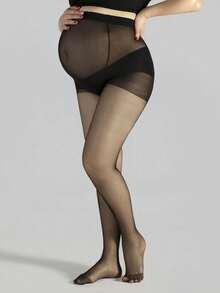 1条孕妇高弹紧身打底裤，时尚薄款连裤袜，适合体重不超过75公斤的孕妇 - 棕色 - 查看 13