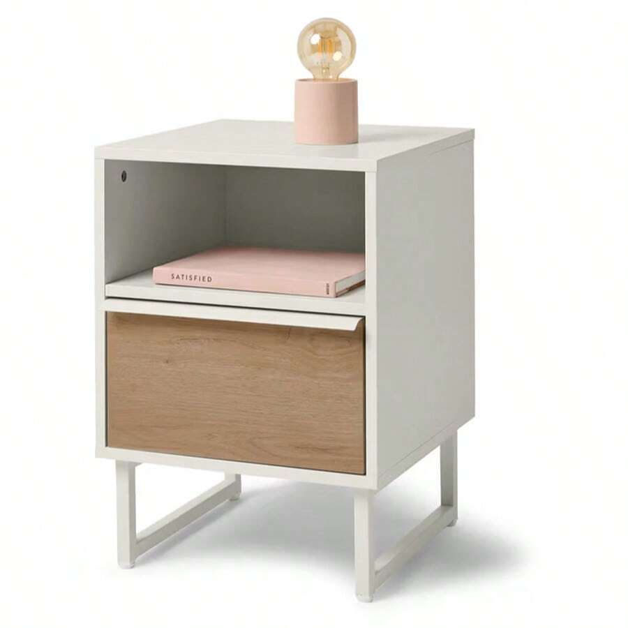 Nachttisch »LEEG<< mit 1 Schublade - Weiss - Übersicht 1