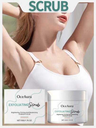 OceAura 50g Underarm Exfoliating & Whitening Deodorizing Scrub Cream, Gently Cleanses And Exfoliates, Provides A Fresh And Comfortable Feel, Convenient For Daily Use