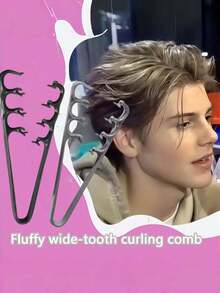 1/2PCS Tyling Combs And One Black Clip, Texture Combs, Fluffy Wide-Toothed Styling Combs, Best Hair Styling Tools, Fluffy Styling Tools, Bangs Gap Trimming Accessories. - Multicolor - View 2