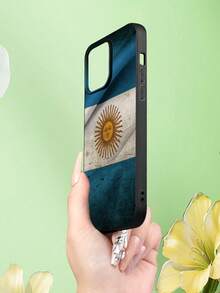Classic Argentina Flag Pattern Fashionable Men's And Women's Large Hole Anti Fall Phone Case Phone Case For IPhone 17/17PRO/17AIR/17PROMAX/16E/16/16PRO/16PLUS/16PROMAX/15/15PLUS/15PRO/15PROMAX/14/14PLUS/14PRO/14PROMAX/13/13PRO/13PROMAX/12/11( Internet Celebrity's Birthday Gift, Easter Gift, Valentine's Day Gift For Friends, Girlfriends, Boyfriends, Family) - Black - View 5