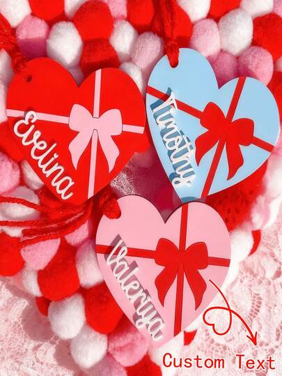 Targhetta a forma di cuore in acrilico, etichetta personalizzata per San Valentino, regalo per lei, etichetta carina per cesto regalo, targhetta in acrilico, targhetta con nome a forma di cuore, etichetta personalizzata, San Valentino in acrilico