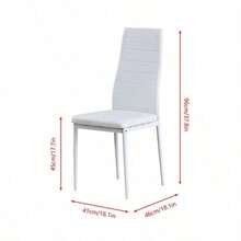 Modern Upholstered Dining Chairs Set For Dining Room Kitchen Kitchen Chairs Set Of 2 Stainless Steel Frame Faux Leather White - White - View 3