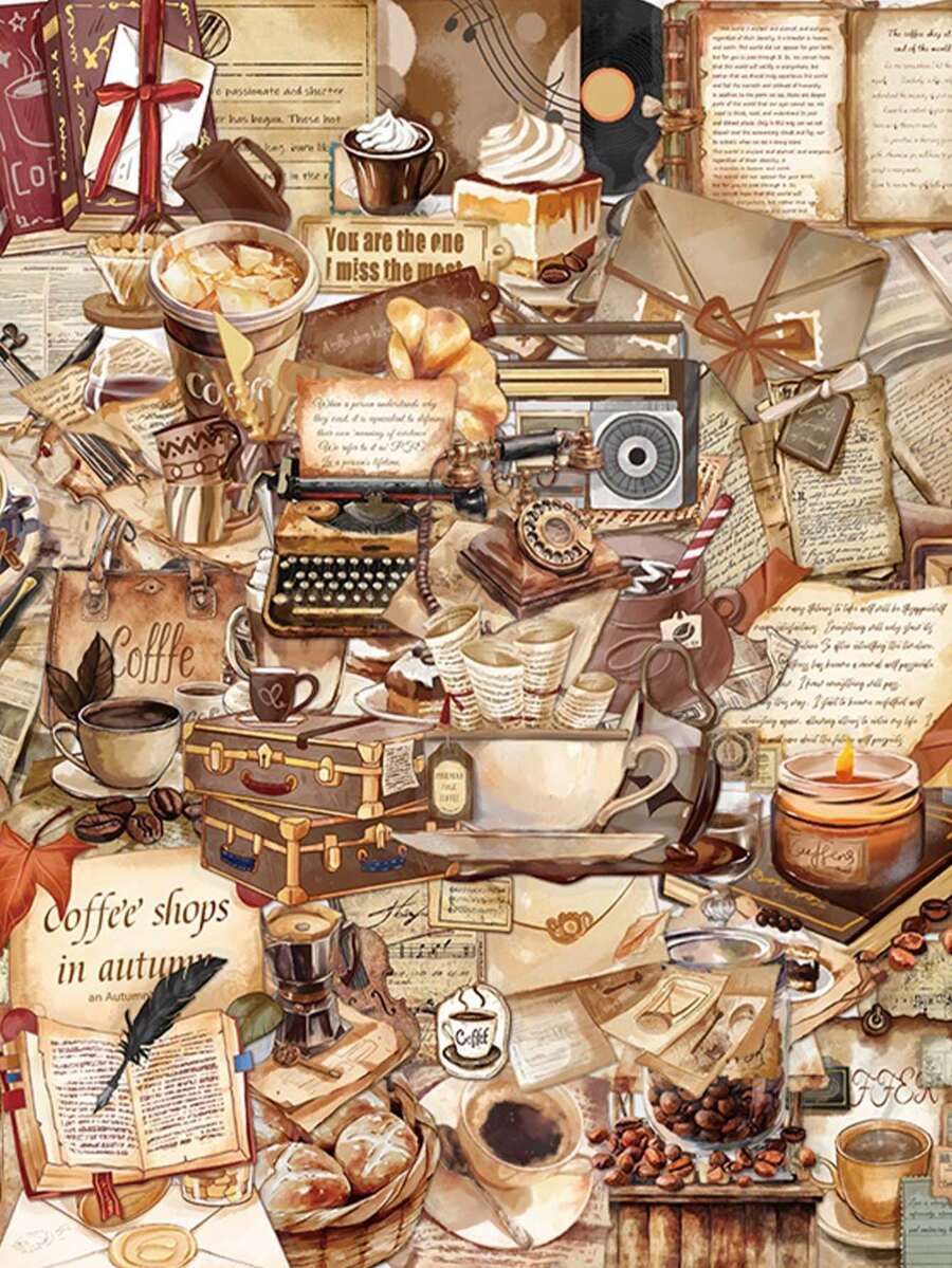 50pcs Vintage Sticker Pack For Phone Case, Notebook, Laptop, Luggage, Helmet, Skateboard, Car, Kindle, Coffee, School Supplies DIY Decor - Multicolor - View 1