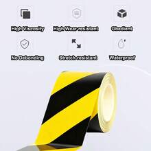 Cinta de precaución a rayas negras y amarillas YITAPE de 2 pulgadas x 59 pies, adecuada para marcado de pisos. Presenta un adhesivo fuerte, resistente a la abrasión y resistente al agua, aplicable para paredes, pisos, tuberías y equipos. - Multicolor - Ver 1