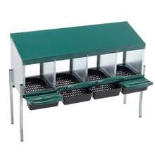 **Hühnernistkasten Mit 4 Nistfächern Und Beinen, Inkl. Abdeckung Für Den Außenbereich (Hühnerstall/Geflügelhof), Color: Grün** - Green - View 2