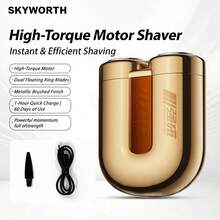 SKYWORTH 男士往复式电动剃须刀,双刀头浮动刀网设计,贴面剃须,USB充电便携式旅行剃须刀,精准修容男士好礼 - 彩色 - 查看 9