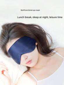 1pc/3pcs/5pcs/10pcs Black, Champagne, Gray, Pink, Green, Blue, Dark Green Breathable Double-Sided Silk-Like Sleep Eye Mask, Relieve Eye Fatigue, Suitable For Girls Nap, Blackout Eye Mask, Non-Binding - A - View 3