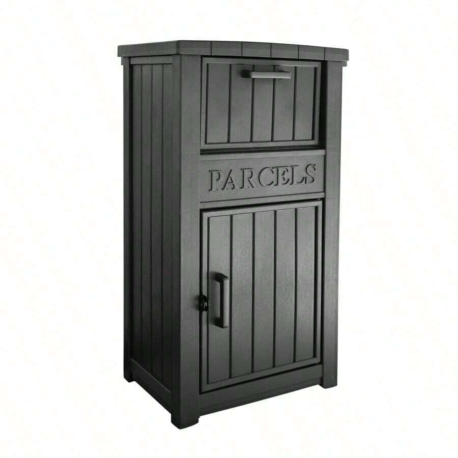 2025新作 宅配ボックス 屋外 収納ボックス 収納庫 小型 置き配 ストッカー 物置 屋外収納庫 - ブラック + プラスチック + モダン1 - チェックする 1