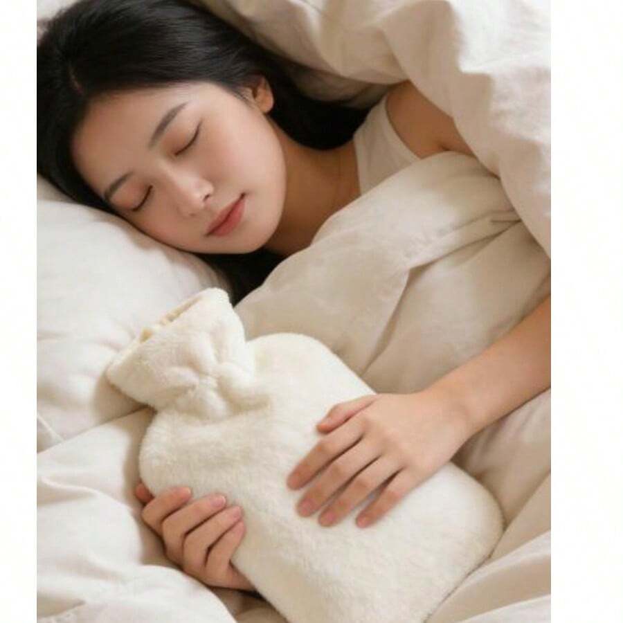 1pc 500ml-1000ml-2000ml Water PVC Hot Water Bottle, Warm Water Bag, Hand Warmer, Heating Pad, With Anti-Explosion Design And Cute Plush Cover - Multicolor - View 1