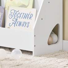 Estantería infantil Montessori SoBuy con 4 compartimentos abiertos y 1 de almacenaje, para juguetes, color blanco, 70 x 60 x 30 cm, KMB32-K-W - Blanco - Ver 10