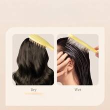 1 pieza Peine de silicona de dientes anchos con mango, herramienta para el lavado del cabello - Material de silicona suave, adecuado para masaje del cuero cabelludo, eliminación de piel muerta y relajación. Cepillo de cabello de diseño ergonómico, herramienta para el cuidado del cabello - Tomate rojo - Ver 5