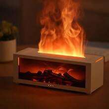 Humidificador y difusor de aromas con chimenea alimentado por USB, difusor de aroma con llama 3D, iluminación de ambiente colorida con control remoto, humidificador ultrasónico, adecuado para oficina, dormitorio, regalo navideño - Multicolor - Ver 13