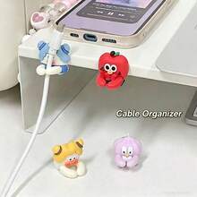 2 piezas Organizador de cables lindo, dispositivo de almacenamiento y fijación sin costuras para el escritorio, clips para cables de carga de teléfono sin taladro - esencial para la escuela, regalo perfecto para el Día de San Valentín - Conjuntos - Ver 6