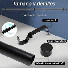 Curtain Window Rods - Black 1pc - View 2