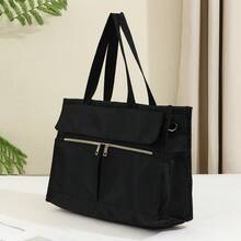 Túi đựng cơm trưa cách nhiệt có ngăn đựng máy tính xách tay 15,6 inch, túi tote chống thấm nước có túi bên hông 40oz dành cho nữ Túi đựng cơm trưa dành cho nữ Hộp đựng cơm trưa đi học - màu đen - Xem 3