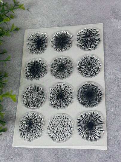 1 Transparent Clear Stamp Retro Rubber Transparent Card Fireworks Making Stamp DIY Scrapbook Photo Magazine Album Decoration Stamp