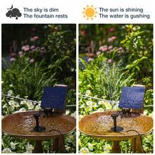 Solar Powered Fountain Pump, Suitable For Bird Bath, Upgraded Mini Solar Fountain With 6 Nozzles, Vertical Solar Panel Kit, Applicable For Garden, Pond, Swimming Pool And Outdoor Use - Black - View 5