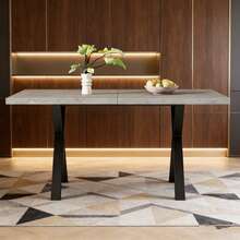 Dining Tables - Grey+Black + MDF - View 1