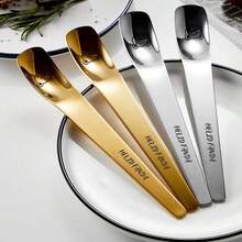 304不锈钢长柄勺，可爱卡通图案，可重复使用搅拌勺，甜点冰淇淋水果餐具用具 - 彩色 - 查看 2