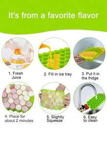 1pc Silicone Honeycomb Ice Cube Tray, 37 Grids With Lid, Easy Release Design, Suitable For Creative Iced Drinks And Summer Essentials - Multicolor - View 10
