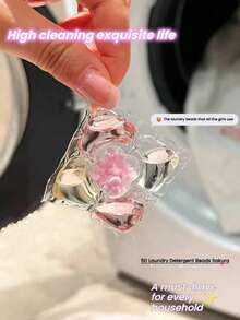 100粒/50粒/30粒装 五合一樱花牌洗衣凝珠套装 - 清洁、柔顺、去污、香氛浓缩洗衣液、衣物柔顺剂、防静电洗衣球 - 多色 - 查看 3