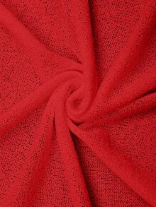 Yueweiniel 优雅V领半透明手工刺绣花卉针织红色吊带连衣裙，侧开衩，修身剪裁，适合夏季海滩、情人节、音乐节等场合。 - 紅色 - 查看 8