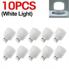 6/10pcs Mini USB Warm White Light Bedside Lamp, Eye-Caring Reading Light, USB Plug For Computer & Phone Charging, LED Night Light - White - View 13