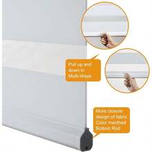 Cordless Zebra Blinds – Dual Layer Light Control Roller Shades For Day & Night, Light Filtering Sheer Shades, 24x72" (White) – Easy To Install For Home Windows - 40pcs - View 3