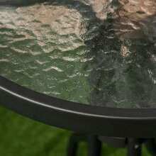 Garden Bistro Set For 2 People, Including A Table And Two Folding Chairs, In Grey Steel. - Grey - View 7