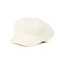 1 Piece Solid Color Corduroy Hat Women's Duckbill Cap Autumn Winter Versatile Artistic Painter Hat British Retro Octagonal Hat Women's Beret Suitable For Shopping And Travel - 藍色 - 查看 9