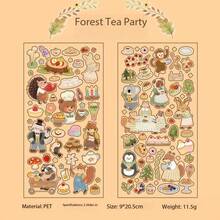 可爱森林动物贴纸，DIY风景装饰，文具贴纸，卡通可爱创意趣味防水贴纸，糖果贴纸，手机贴纸，适用于剪贴簿、子弹笔记、笔记本、工艺品、水瓶、吉他、滑板、自行车、摩托车、头盔、行李箱、手机和电脑，返校用品 - 彩色 - 查看 11