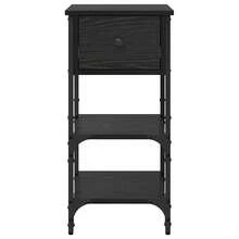 vidaXL Nachttisch Schwarz Eichen-Optik 33,5 X 36 X 70 Cm - Black - View 6