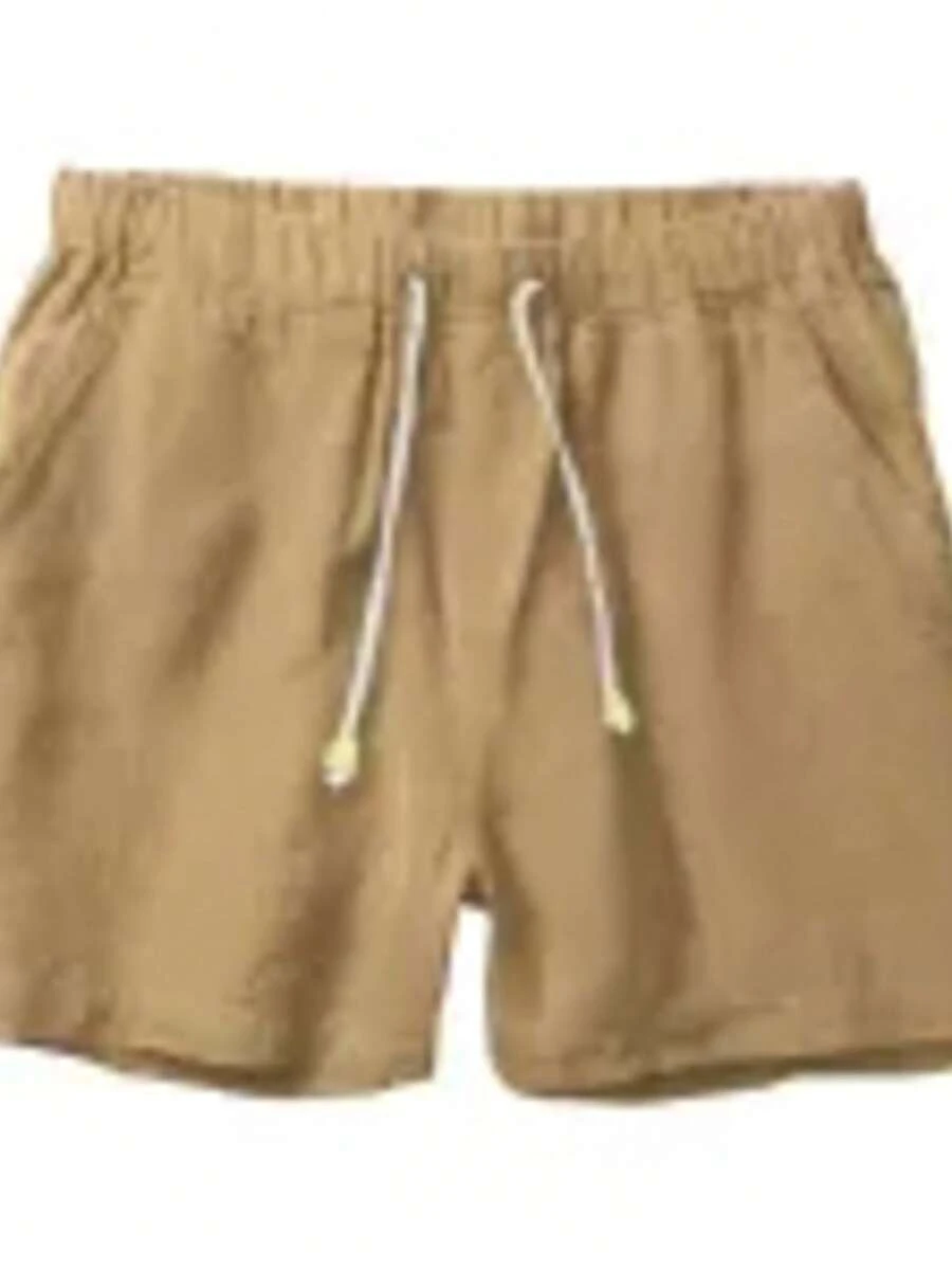 Mauricinho Summer Shorts, Regular Fit, Drawstring, Pocket, Linen - Khaki - View 1