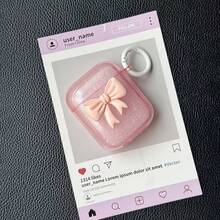 INS Bowknot 3D Pastel Pink Glitter Bluetooth Earphone Case Compatible With Apple 2nd Gen Pro - Pink - View 7