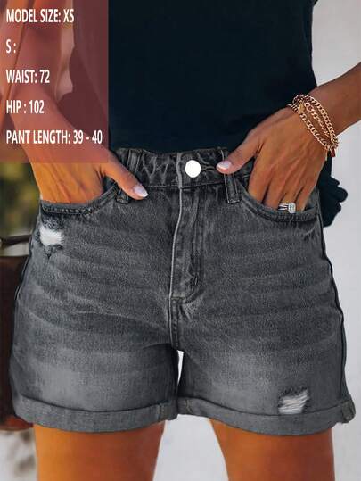 Summer New Casual Loose Washed Plain Color Jeans For Women, Versatile Resort Style American Street Fashion