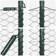 vidaXL 50 X 1,6 M (36 Mm Gitter) Stahl Und PVC Zaunpfosten, Grau - A - View 8