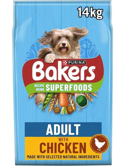 BAKERS Superfoods Adult Dry Dog Food Chicken With Vegetables 14kg Pack