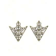 2pcs/Set Unisex Fashionable Vintage V-Shaped Hollow Out Shirt Collar Clip Pin Brooch, Suitable For Daily And Party Wear - Vàng hồng - Xem 9